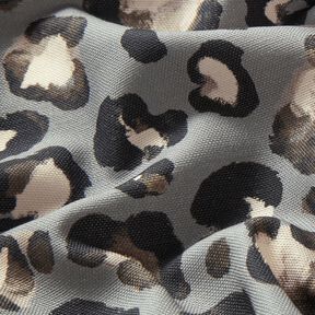 Dekostoff Canvas Leo-Tupfen – elefantengrau/schwarz, 