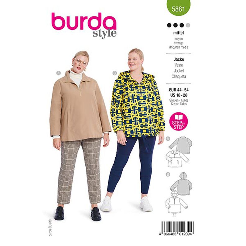 Plus-Size Jacke | Burda 5881 | 44-54,  image number 1