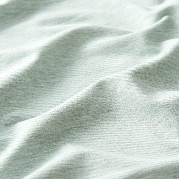 French Terry Fein Melange – mint/grau | Reststück 100cm