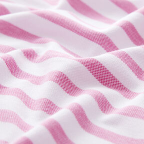 Piqué Jersey Streifen – weiss/pink, 