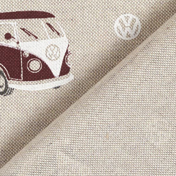 Dekostoff Halbpanama VW Bulli klein – natur/terracotta, image number 4