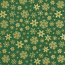 Baumwollstoff Popeline Schneekristalle – grün/gold,  thumbnail number 1