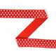 Elastisches Einfassband (Falzgummi) - Punkte - rot, weiss,  thumbnail number 1