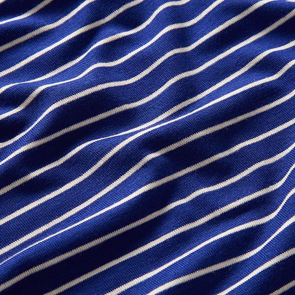 Viskosejersey schmale Querstreifen – königsblau/weiss | Reststück 100cm