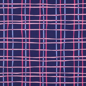 Baumwollpopeline welliges Karo | Poppy Fabrics – indigo/rosa, 