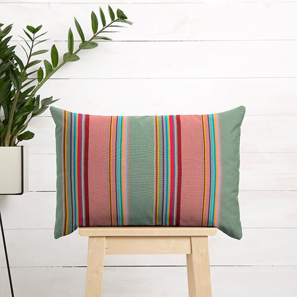 Outdoorstoff Canvas bunte Streifen – dunkles altrosa,  image number 9