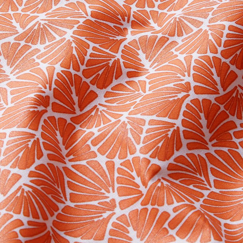 Beschichtete Baumwolle abstrakte Mini-Blätter – orange/weiss, image number 3