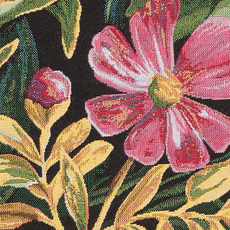 Dekostoff Gobelin Blüten – schwarz/grün,  image number 9