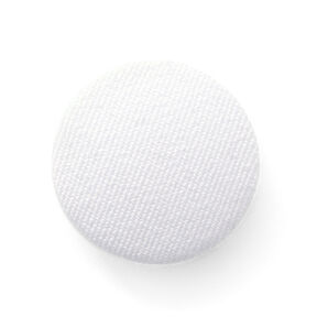 Bezogener Knopf, Bi-Stretch Gabardine – weiss, 