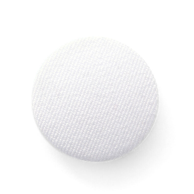 Bezogener Knopf, Bi-Stretch Gabardine – weiss,  image number 1