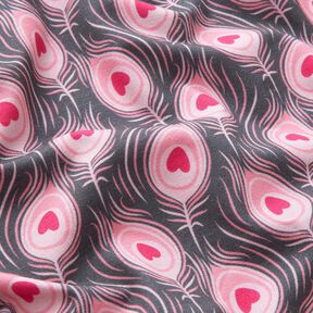 Baumwolljersey Pavo | Stoff&Liebe – schiefergrau/intensiv pink, 