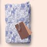 Musselin/ Doppel-Krinkel Gewebe blaue Blümchen – weiss/brilliantblau,  thumbnail number 5