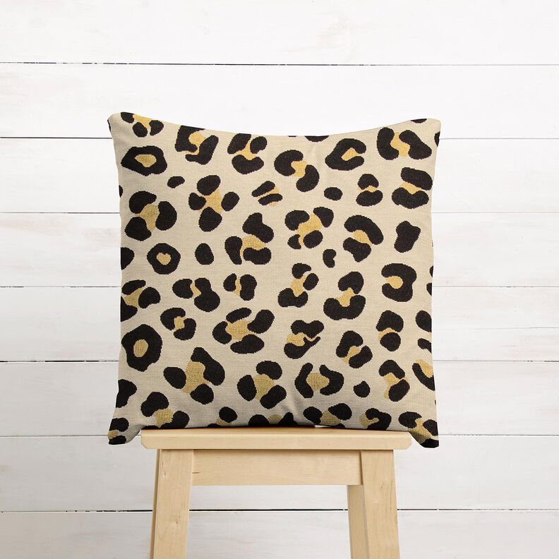Dekostoff Gobelin Leopard – hellbeige/schwarz,  image number 7