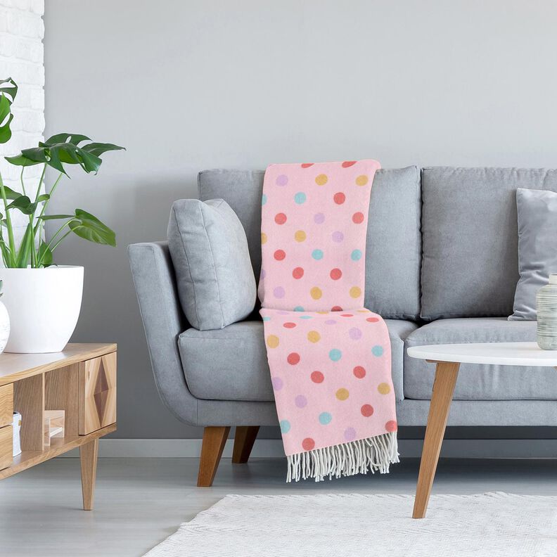 Kuschelfleece bunte Punkte – hellrosa,  image number 5