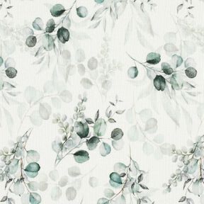 Rippenjersey Eukalyptus Digitaldruck – wollweiss, 