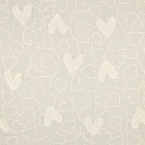 Baumwoll Voile Herzchenstickerei &ndash; weiss, 