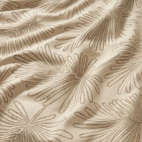 Dekostoff Jacquard Blätterkonturen – natur, 