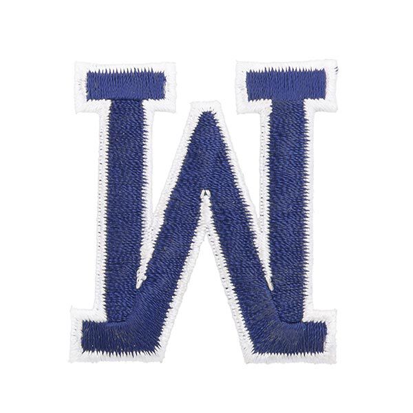 Applikation Buchstabe W [ Höhe: 4,6 cm ] – marineblau,  image number 1