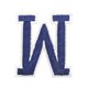 Applikation Buchstabe W [ Höhe: 4,6 cm ] – marineblau,  thumbnail number 1