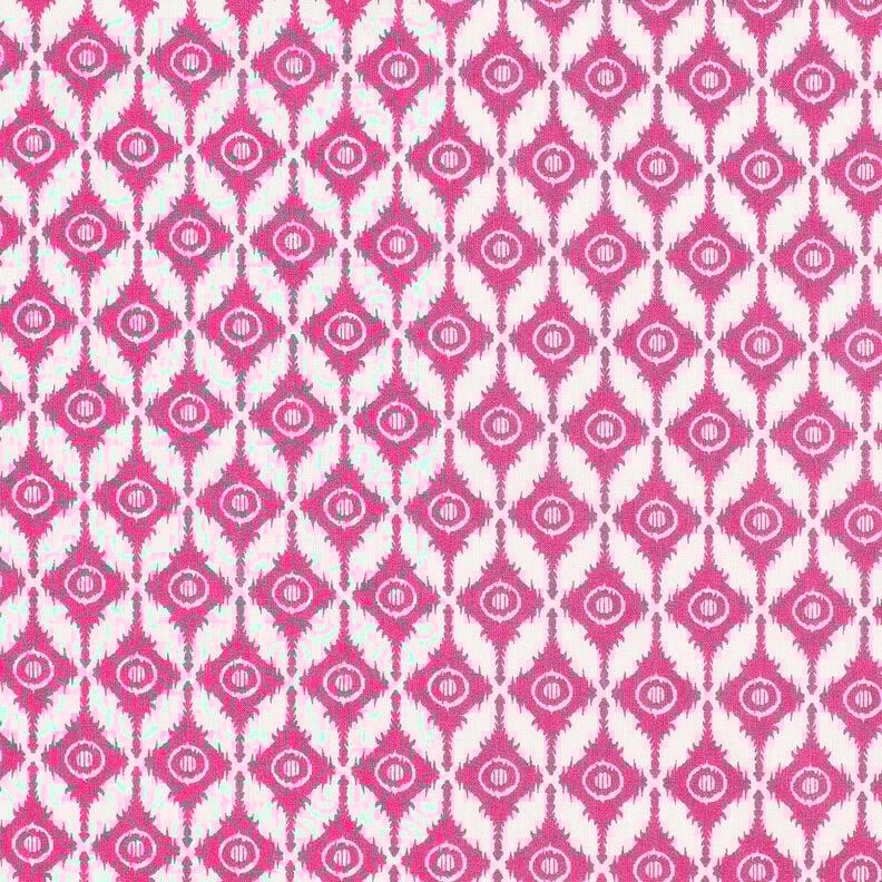 Baumwoll Voile abstrakte Rauten, weiss/pink &ndash; weiss/intensiv pink,  image number 1