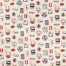Dekostoff Halbpanama asiatische Snacks – natur/blau,  thumbnail number 1