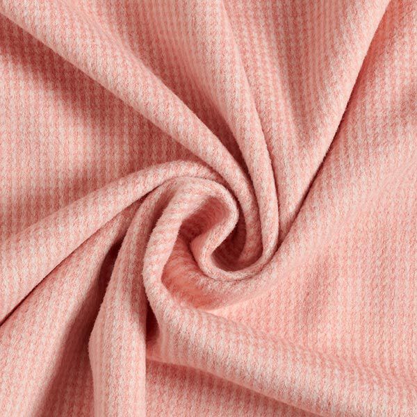 Angerauter Strickjacquard kleines Karo – altrosa/weiss, image number 3