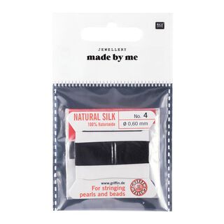 Perlen-Seidenfaden - schwarz - 0,6 mm | Rico, 