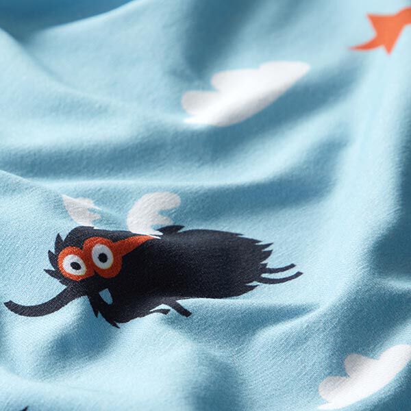 Baumwolljersey Superhelden-Monster | PETIT CITRON – babyblau, image number 2