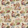 Dekostoff Gobelin Osterhasen im Garten – hellbeige/beere,  thumbnail number 1