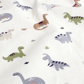 Baumwolljersey glückliche Dinosaurier – elfenbein/schilf, 