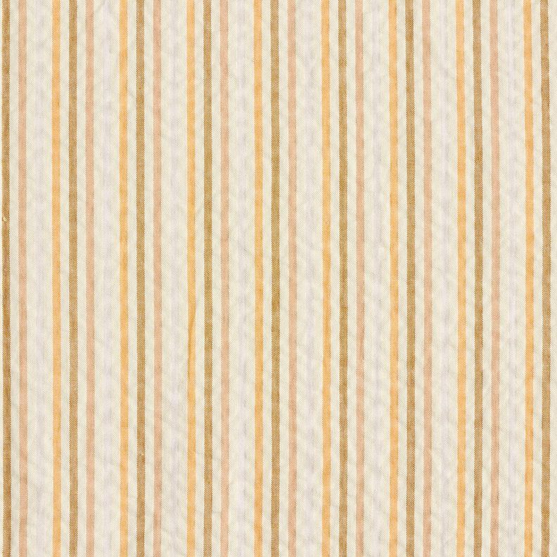Seersucker Baumwolle Streifen-Mix – apricot/wollweiss, image number 1