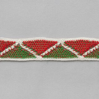 Baumwollband Ibiza [ 22 mm ] – wollweiss/signalrot, 