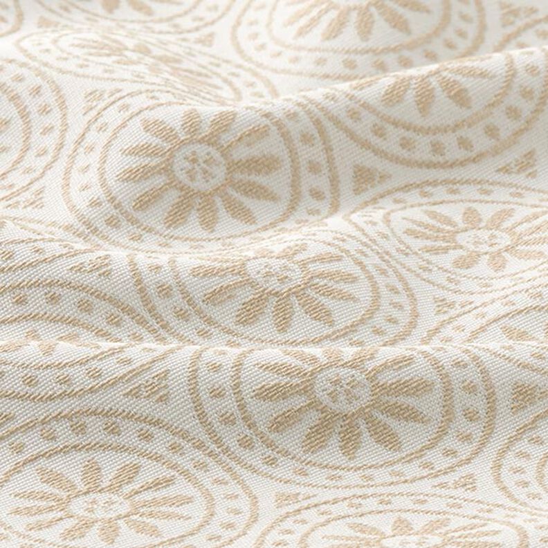 Outdoorstoff Jacquard Kreis-Ornamente – beige/wollweiss,  image number 2
