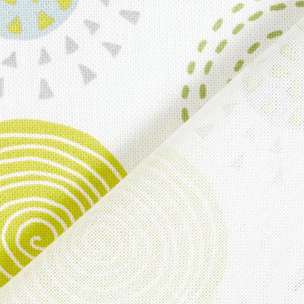 Dekostoff Halbpanama gemalte Kreise – apfelgrün/weiss,  image number 4