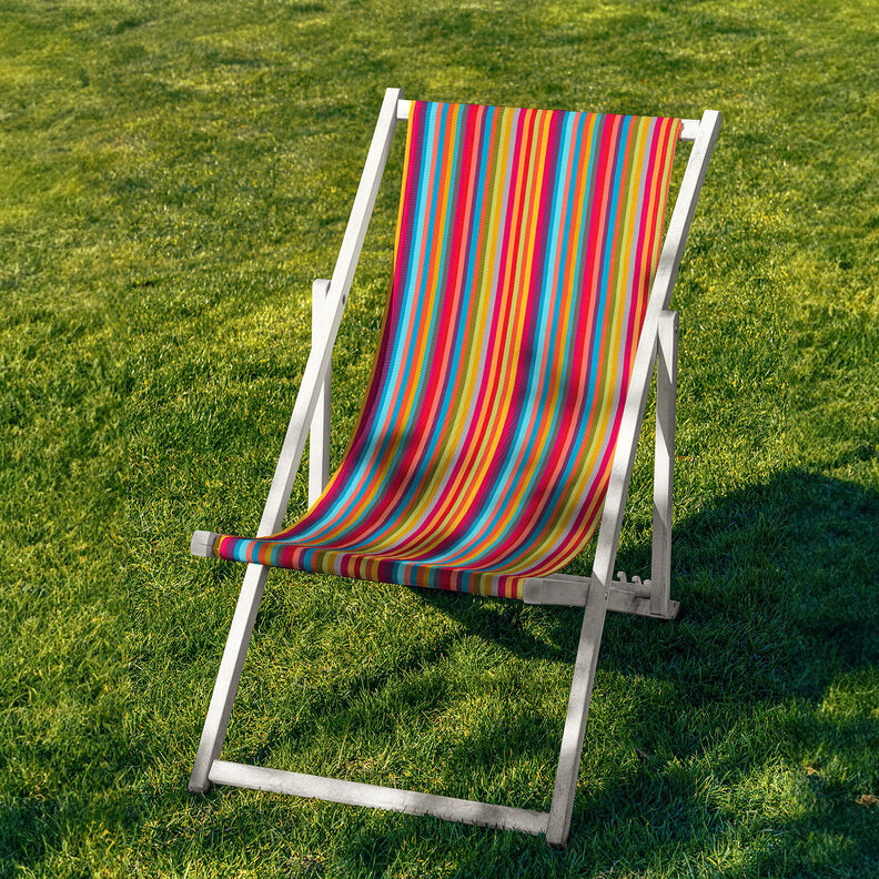 Outdoor Liegestuhlstoff Längsstreifen 44 cm – intensiv pink/blau,  image number 4