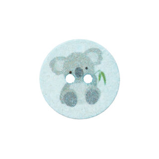 Polyesterknopf 2-Loch Recycling Koala [Ø18 mm] – babyblau, 