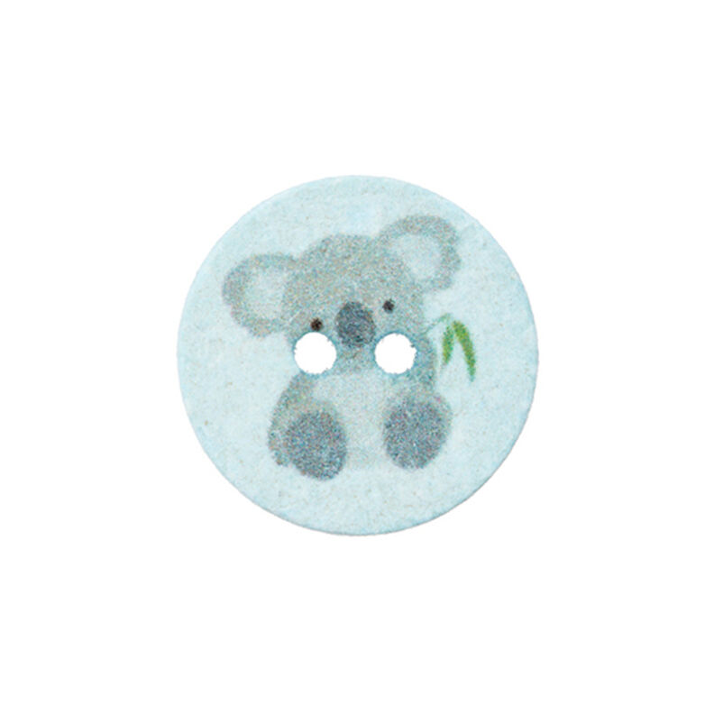 Polyesterknopf 2-Loch Recycling Koala [Ø18 mm] – babyblau,  image number 1