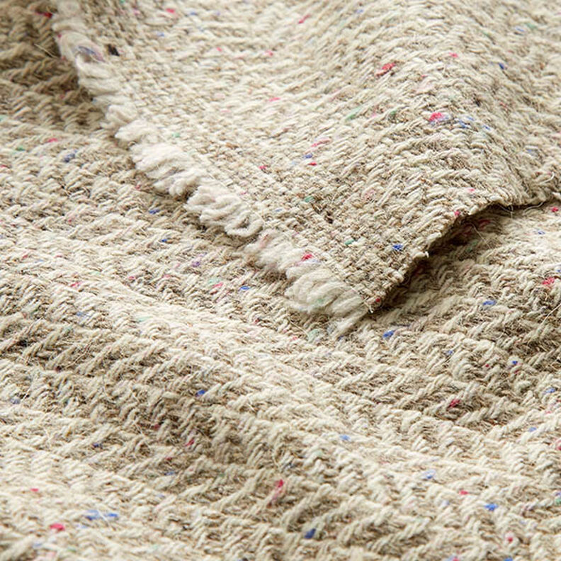 Mantelstoff Woll-Mix Fischgrat – taupe | Reststück 90cm,  image number 5