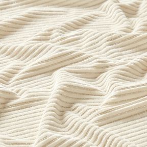 Nicki Stoff Glitzerstreifen – hellbeige/silber metallic, 