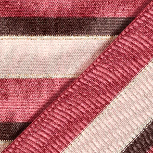 Feinstrick Viskose mit Lurex Retrostreifen – rosé/rot, image number 4