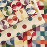 Dekostoff Gobelin Kreise und Quadrate – hellbeige/blau,  thumbnail number 5
