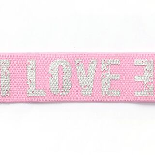 Gummiband Love [ 4,7 cm ] – rosa/silber, 
