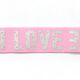 Gummiband Love [ 4,7 cm ] – rosa/silber,  thumbnail number 1
