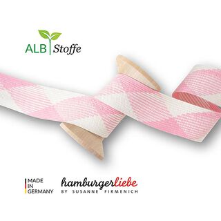 Bio Flechtkordel Twist Me Flat [35 mm] | Albstoffe – weiss/rosa, 