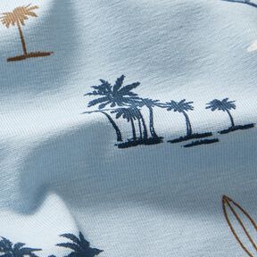 Baumwolljersey Hawaii Feeling – silberblau, 
