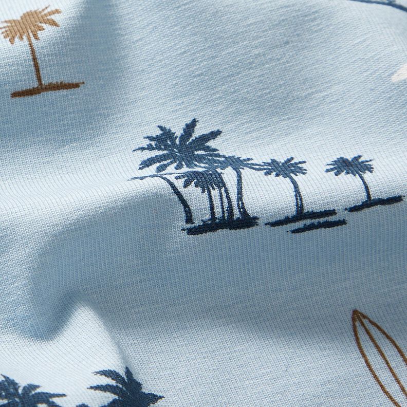 Baumwolljersey Hawaii Feeling – silberblau | Reststück 60cm,  image number 2