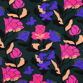 LENZING™ ECOVERO™ Viskosestoff Amira Floral | Nerida Hansen – dunkelgrün/lila, 