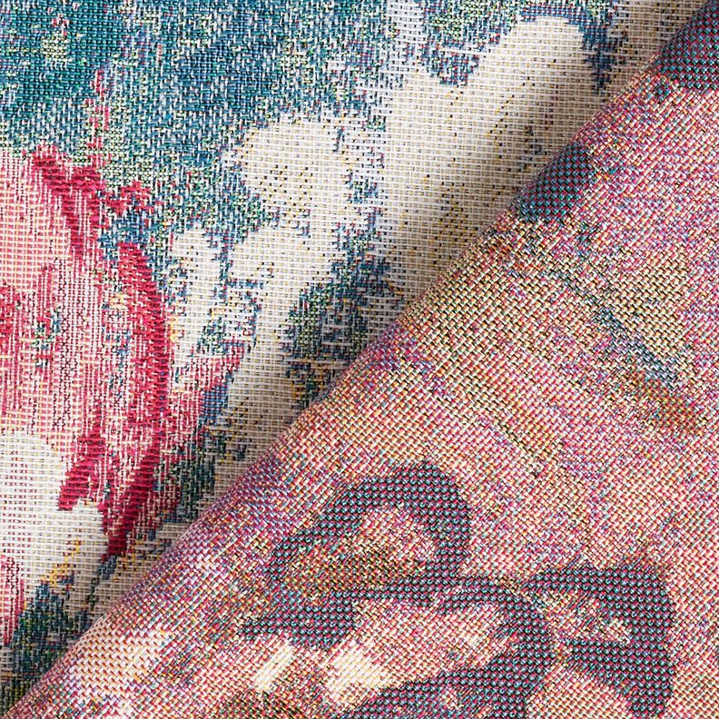 Dekostoff Gobelin Seerosen – hellbeige/grün, image number 4