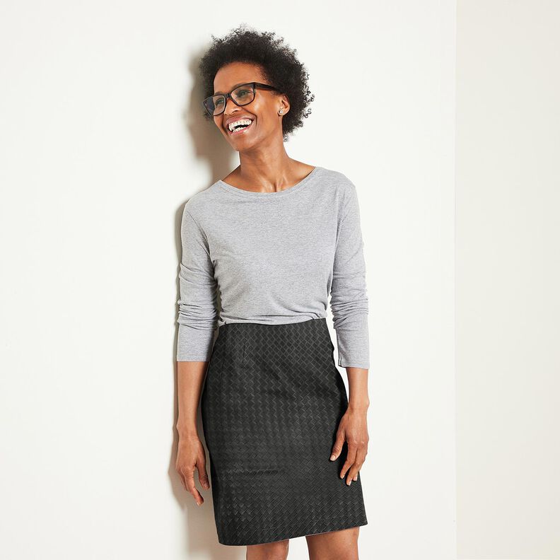 Kunstleder geflochten | Katia Fabrics – schwarz,  image number 6