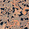 Viskosejersey gemalte Blumen – nachtblau/pfirsichorange,  thumbnail number 1